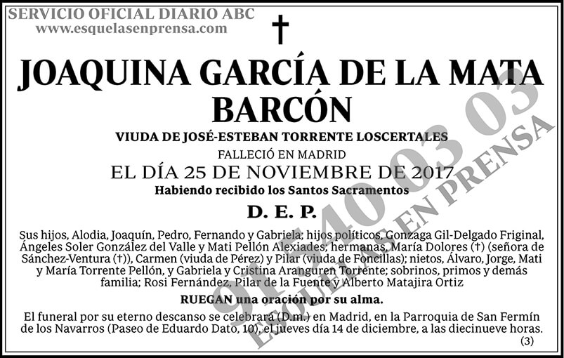 Joaquina García de la Mata Barcón